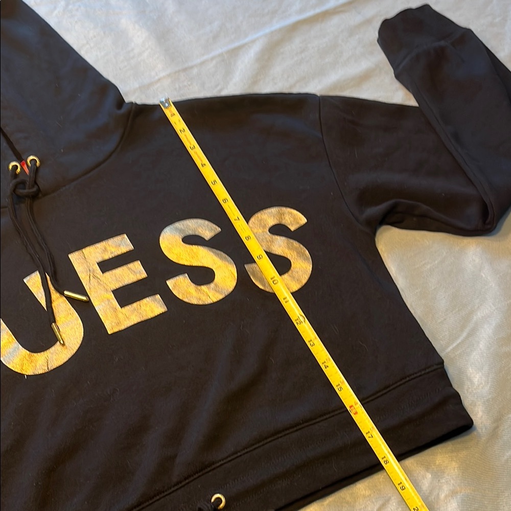 Guess Black Hoodie with Metallic Gold Lettering - Picture 5 of 9